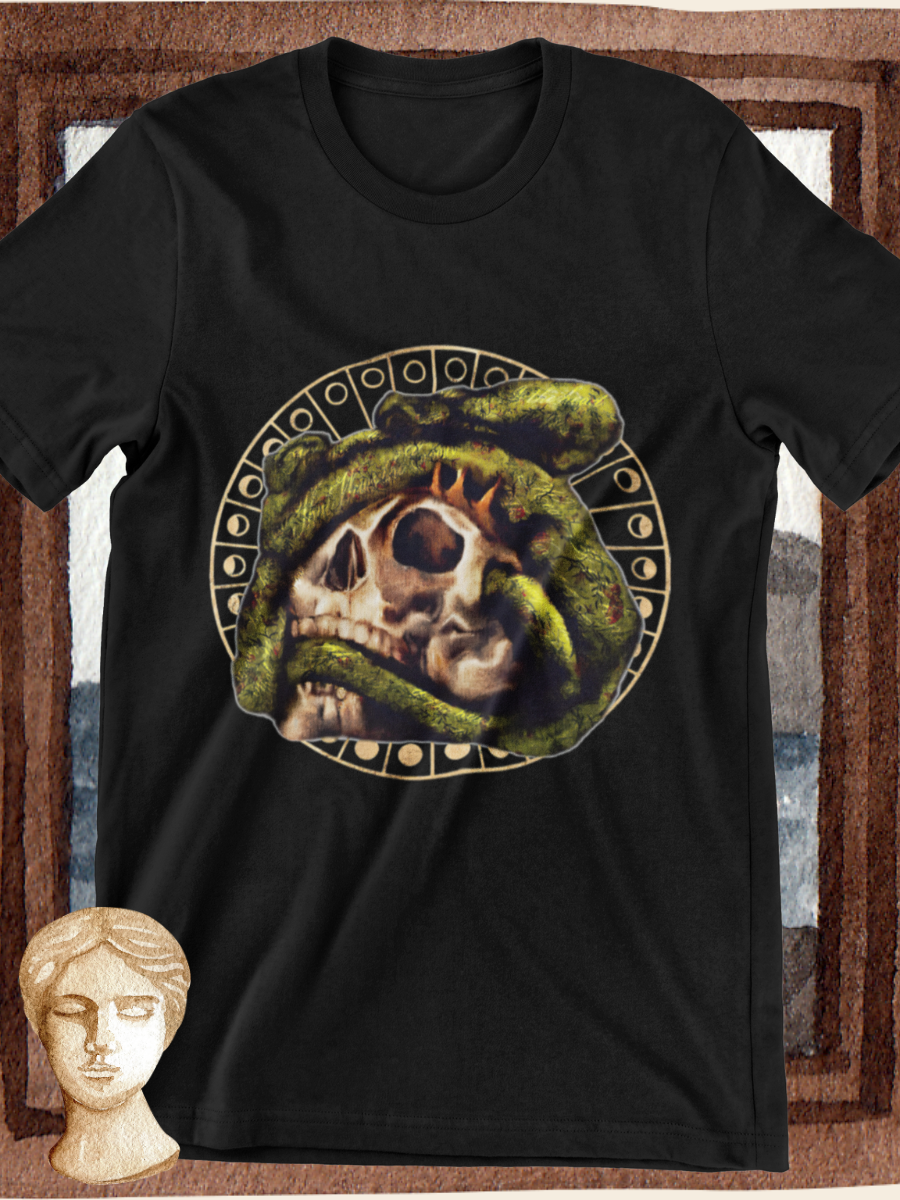 Dark Academia Old Skull Graphic T-shirt