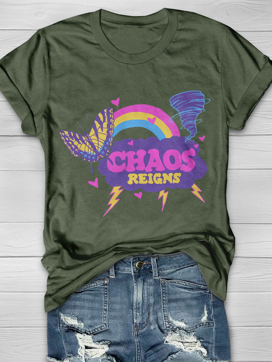 Chaos Print Short Sleeve T-shirt