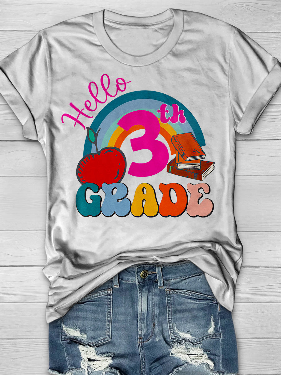 Hello 3rd Grade Print Graphic T-shirts