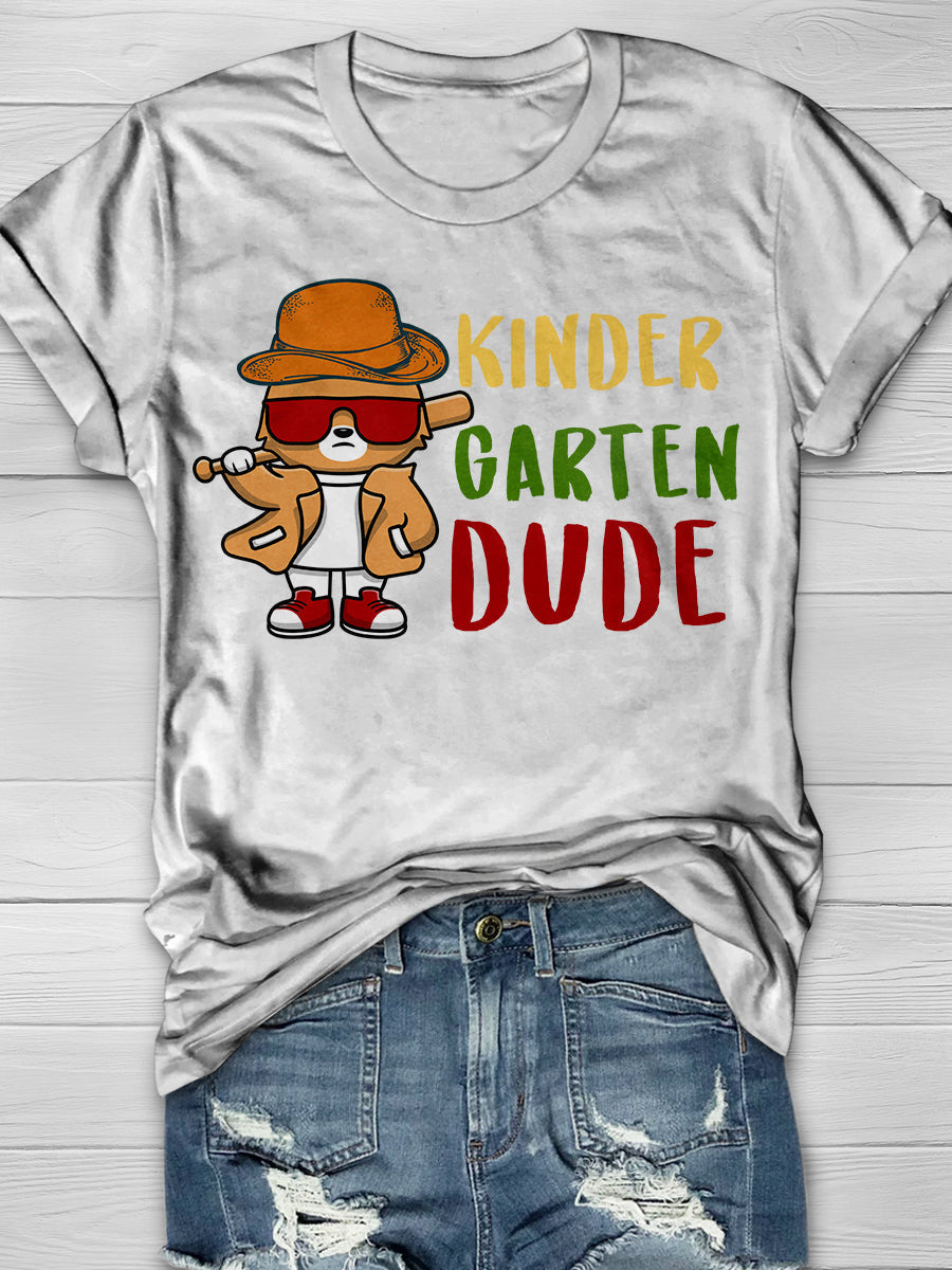 Kinder Dude Print Graphic T-shirts