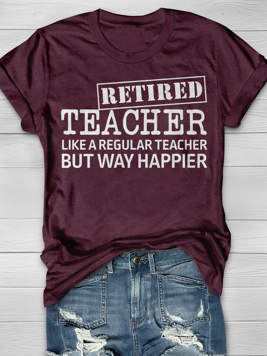 Retired Math Teacher Print Graphic T-shirts