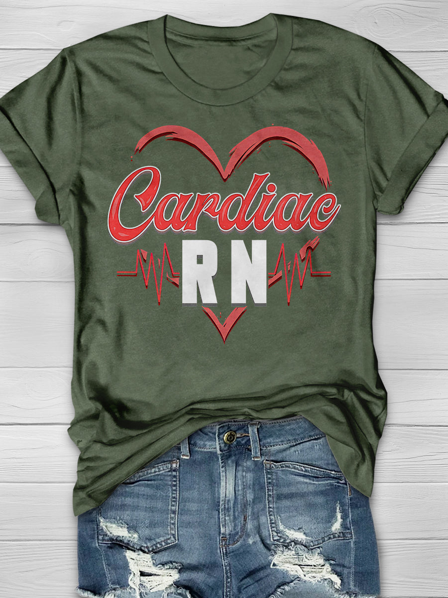 Cardiac RN Print Short Sleeve T-shirt