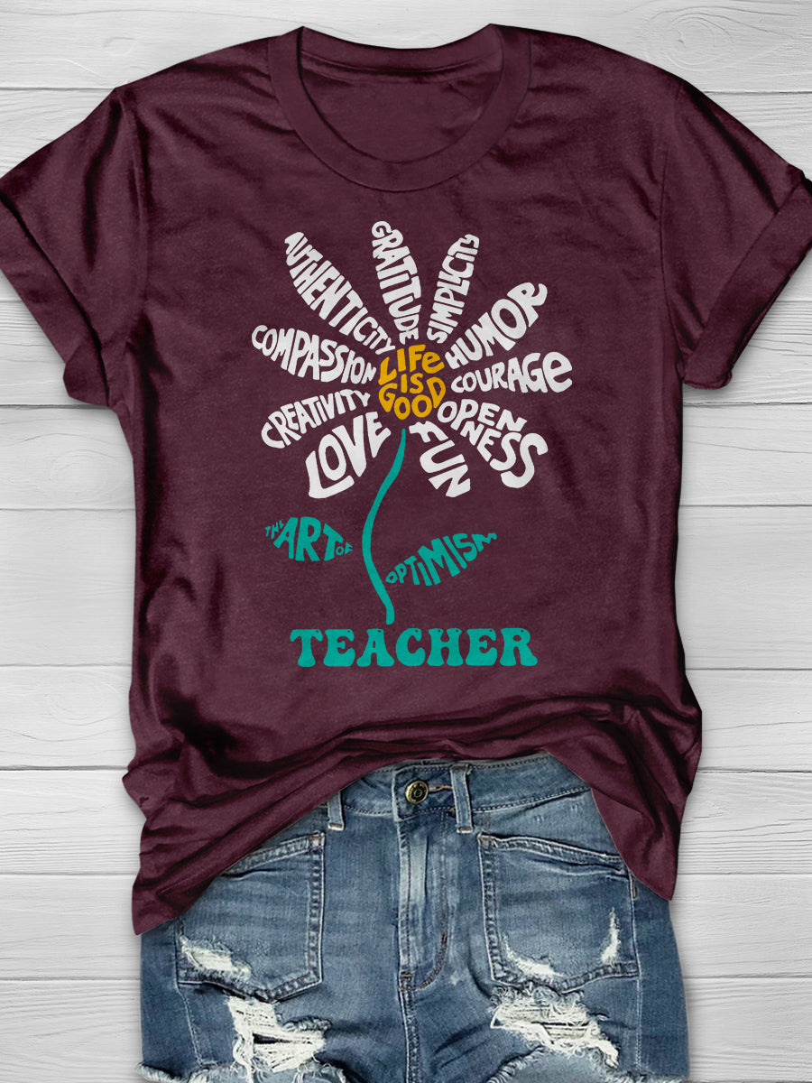 Teacher Life Print Graphic T-shirts