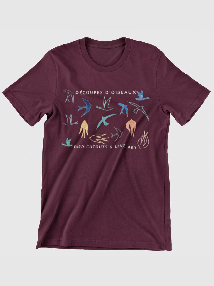 Bird Lover Bird Cutouts & Line Art Graphic T-shirt