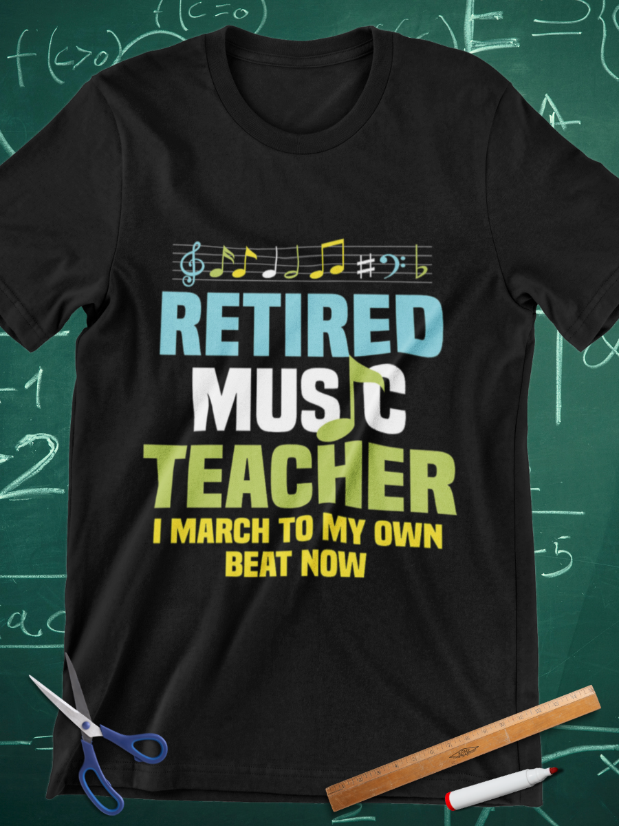 Retired Music Teacher Graphic T-shirt