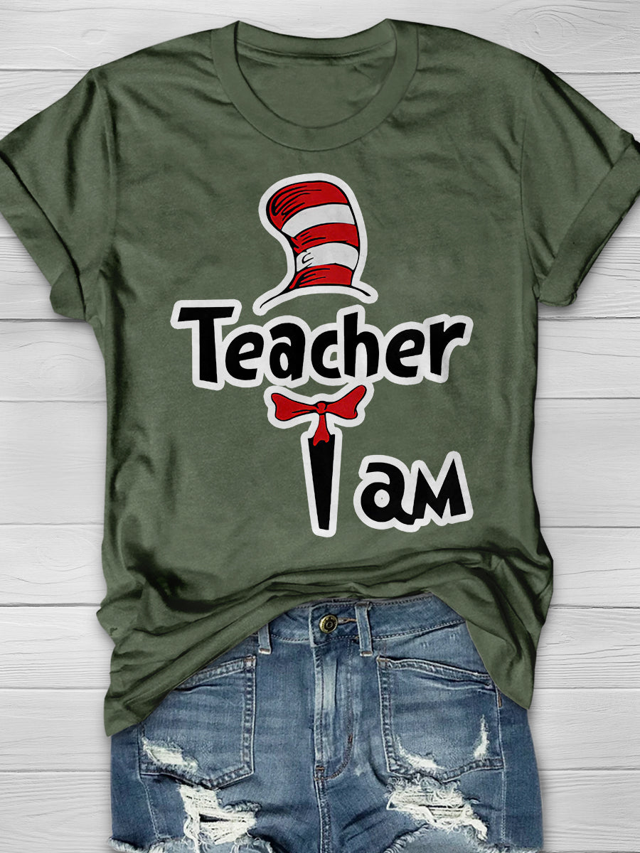 I Am Teacher Print Graphic T-shirts