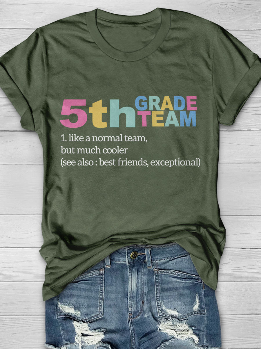 5th Grade Teacher Print Short Sleeve T-shirt
