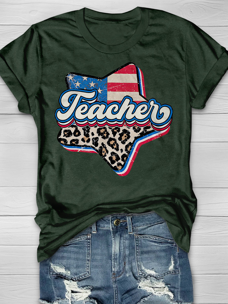 Teacher Print Graphic T-shirts