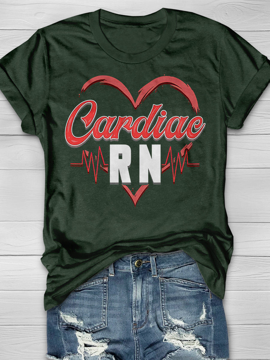 Cardiac RN Print Short Sleeve T-shirt