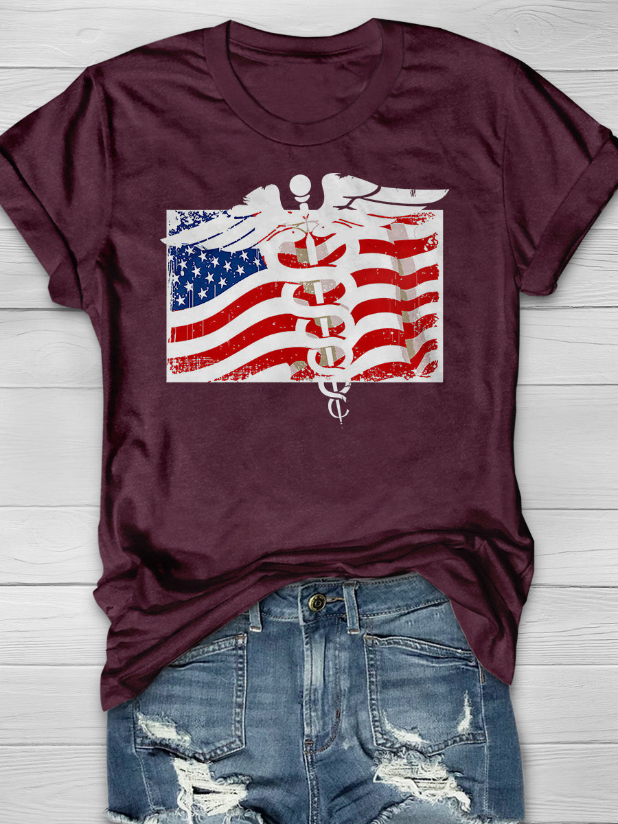 American Nurse Art Print Short Sleeve T-shirt