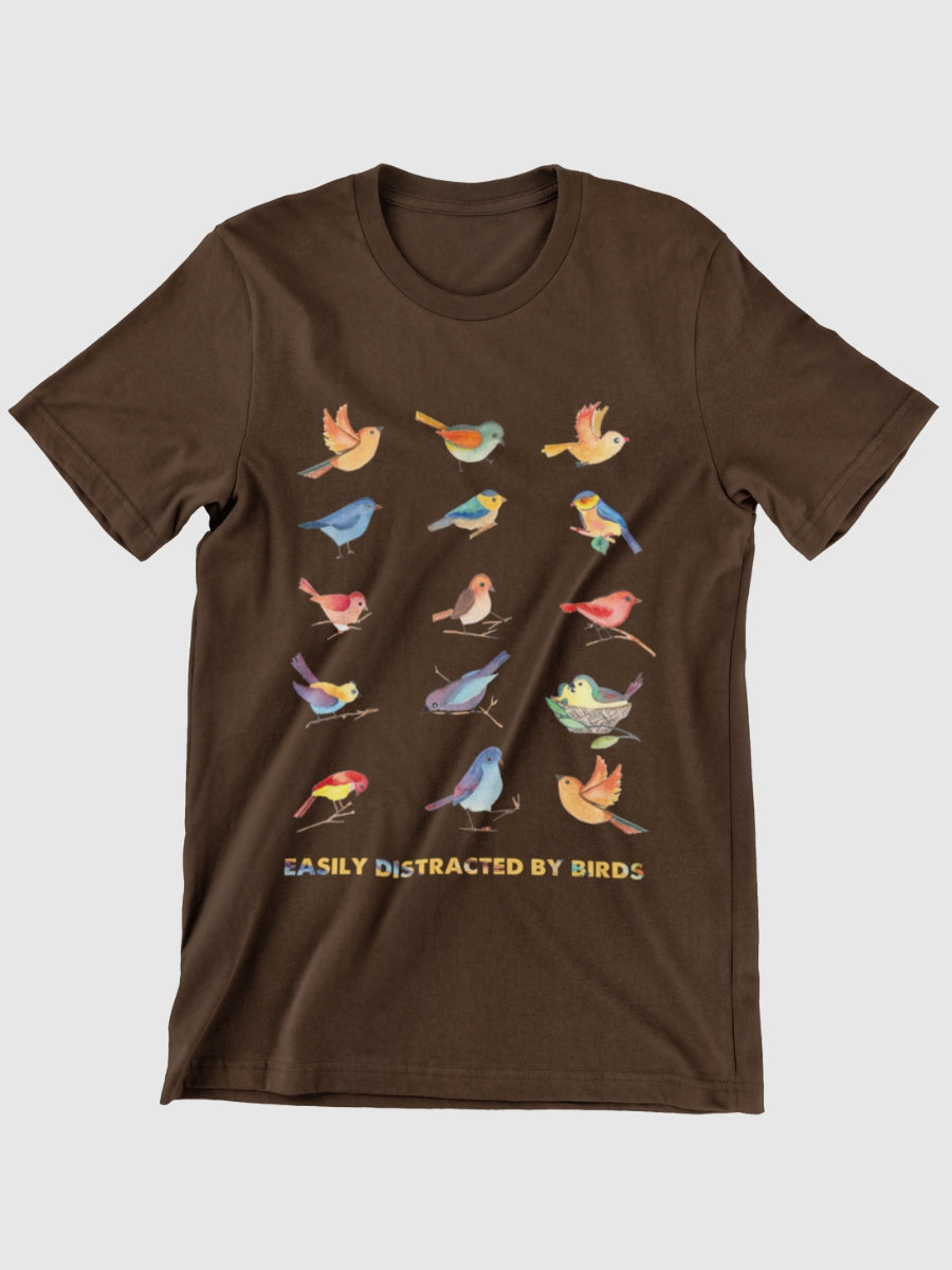 Bird Lover Easily Distracted By Birds Graphic T-shirt