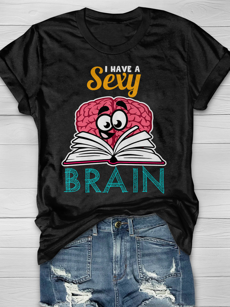Read Sexy Brain Print Graphic T-shirts