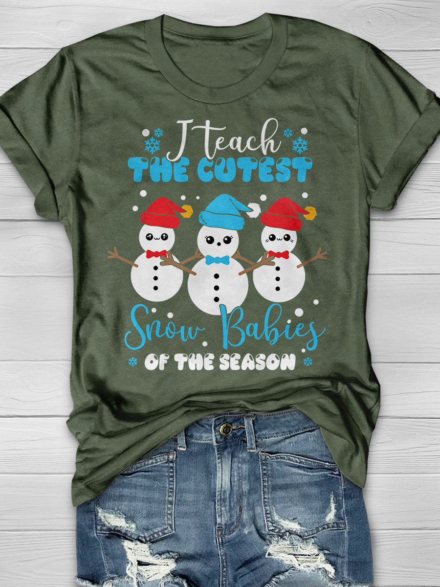 I Teach Cutest Snow Babies Print Graphic T-shirts