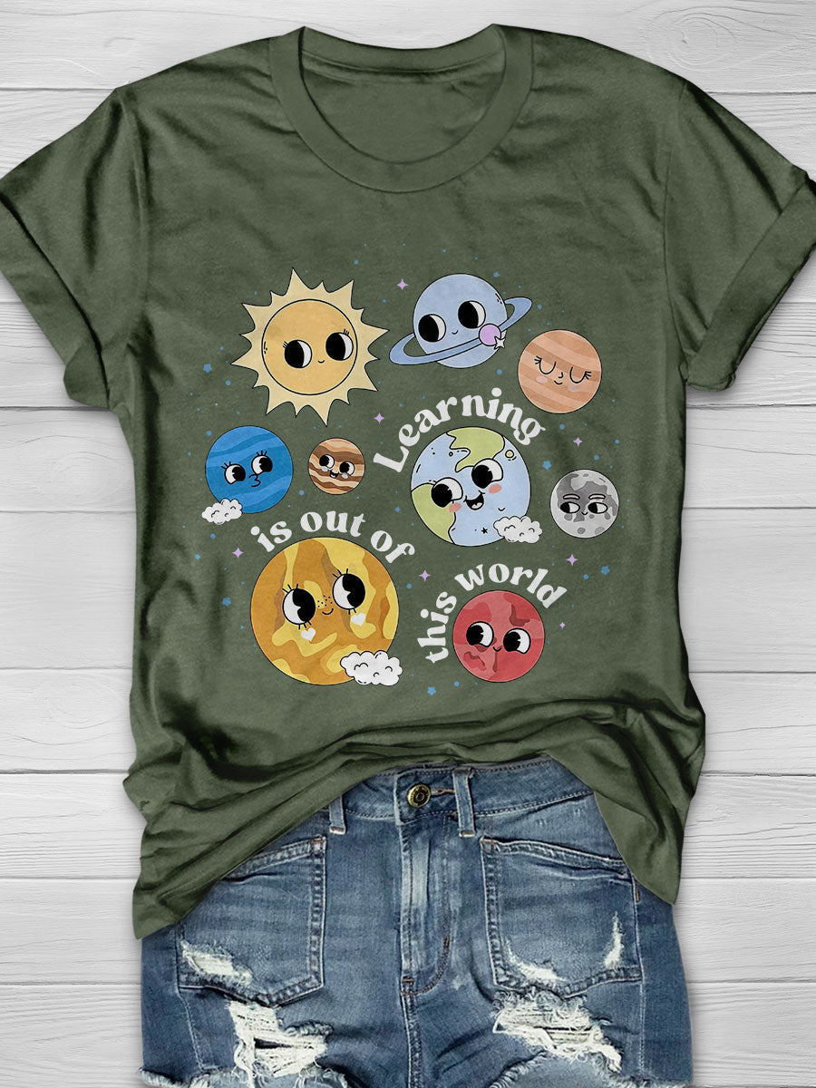 Solar System Teacher Print Short Sleeve T-shirt