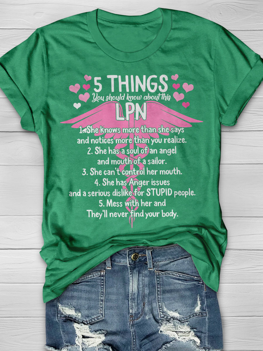 5 Things You Should Know About This LPN Print Short Sleeve T-shirt