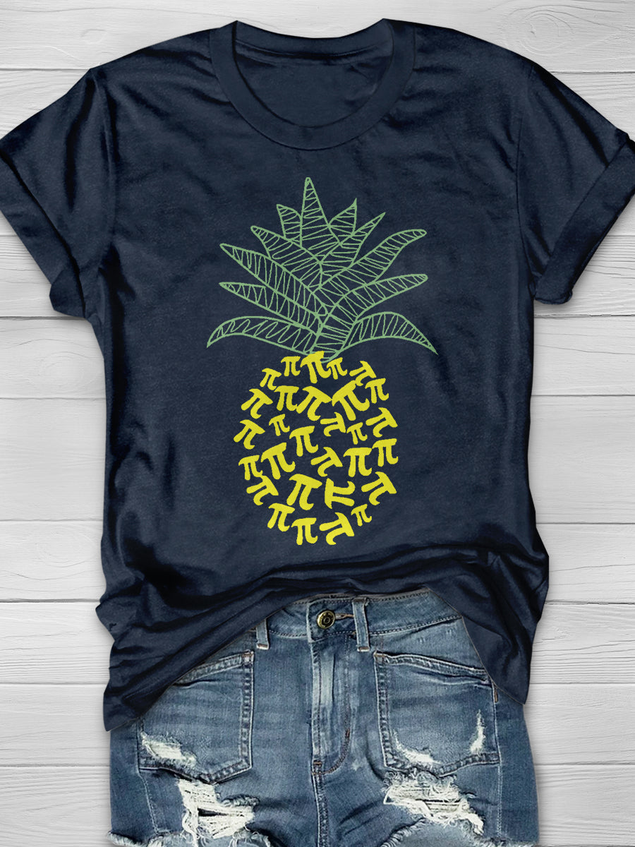 Pineapple Math Print Graphic T-shirts