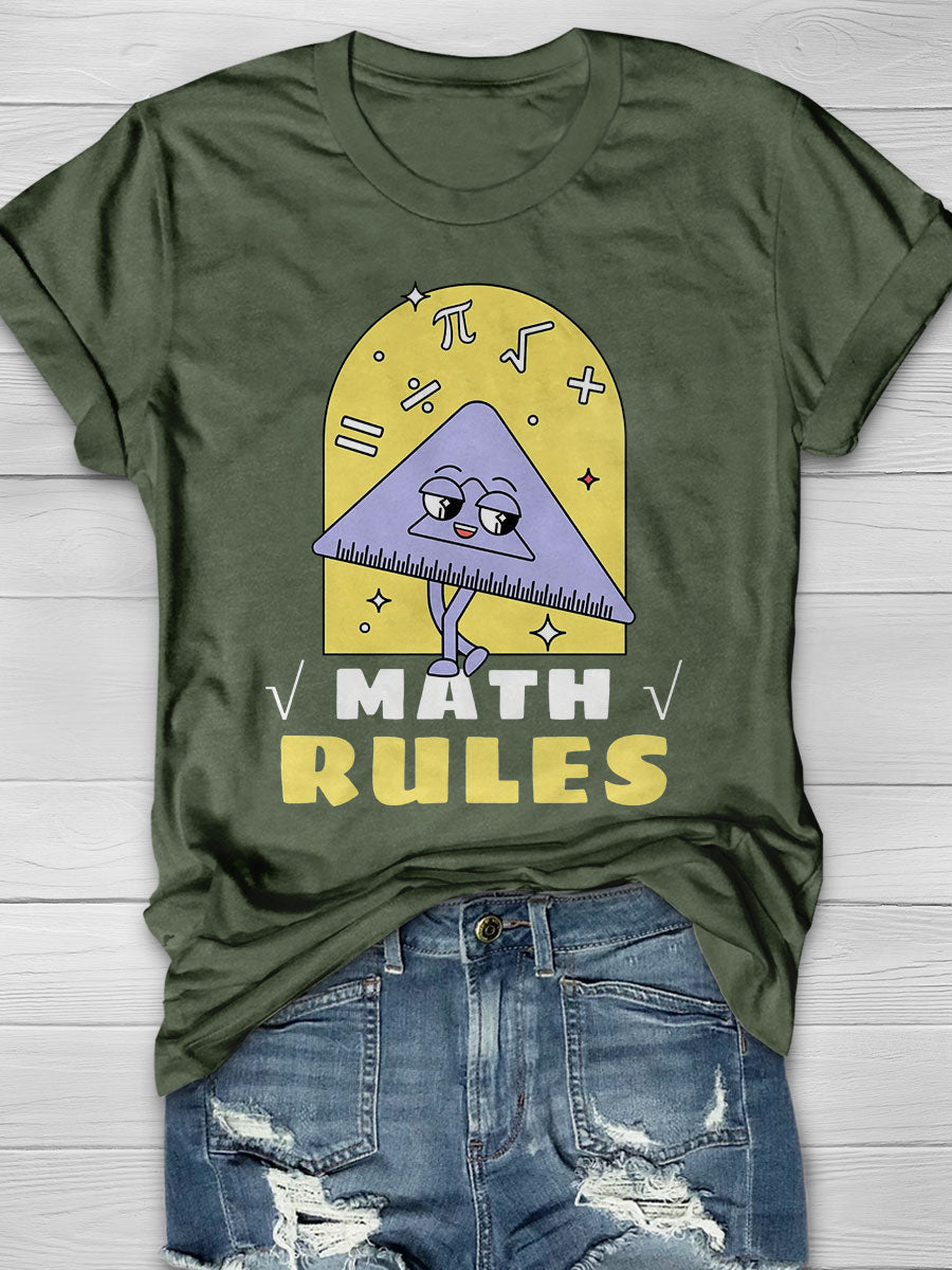 Math Rules Basic Math Go math Discrete Math Print Graphic T-shirts