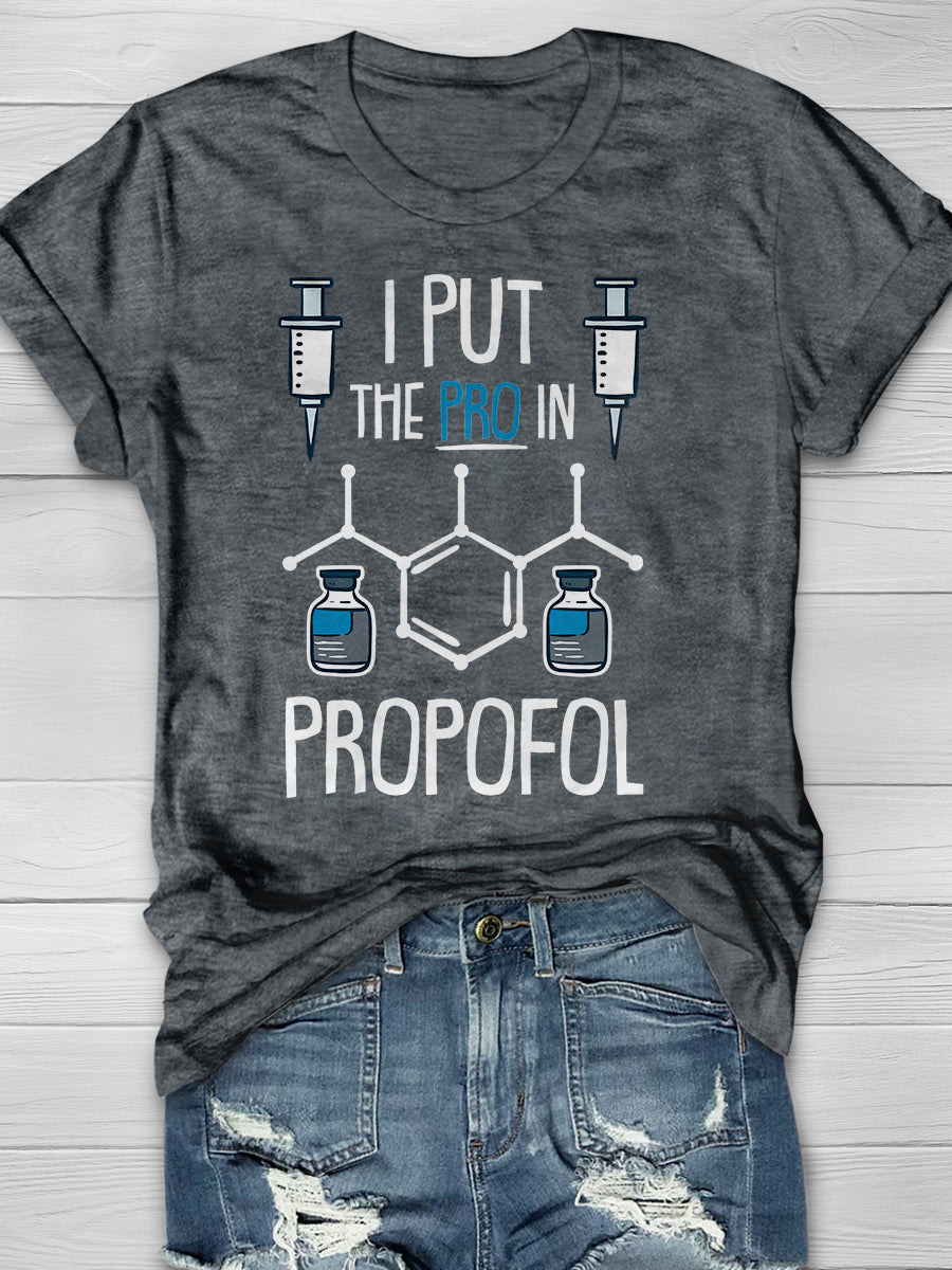 ANESTHESIA Pro In Propofol Print Short Sleeve T-shirt