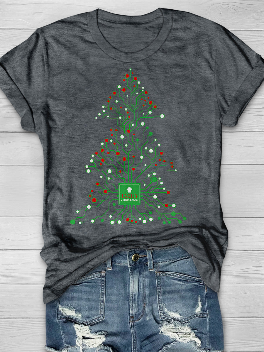 The Techy Christmas Print Graphic T-shirts