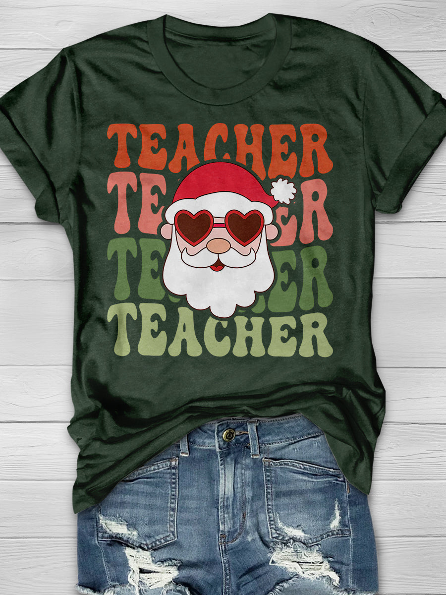 Teacher Christmas Print Graphic T-shirts