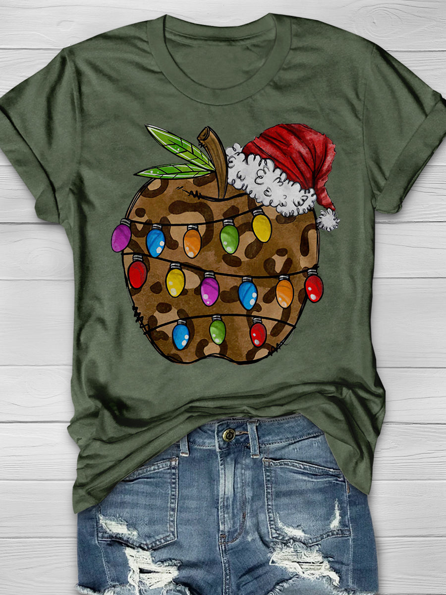 Apple Teacher Print Graphic T-shirts