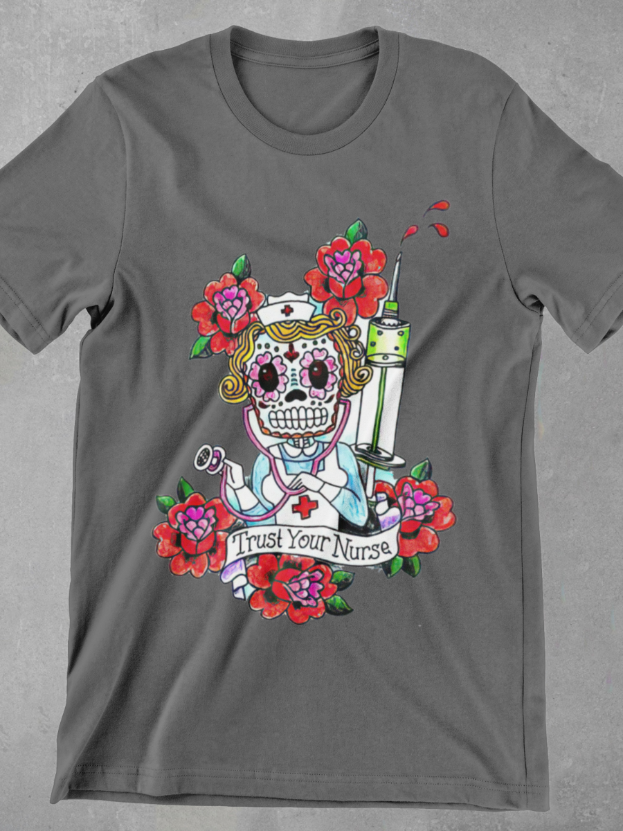 Trust Your Sugar Skull Nurse Graphic T-shirt