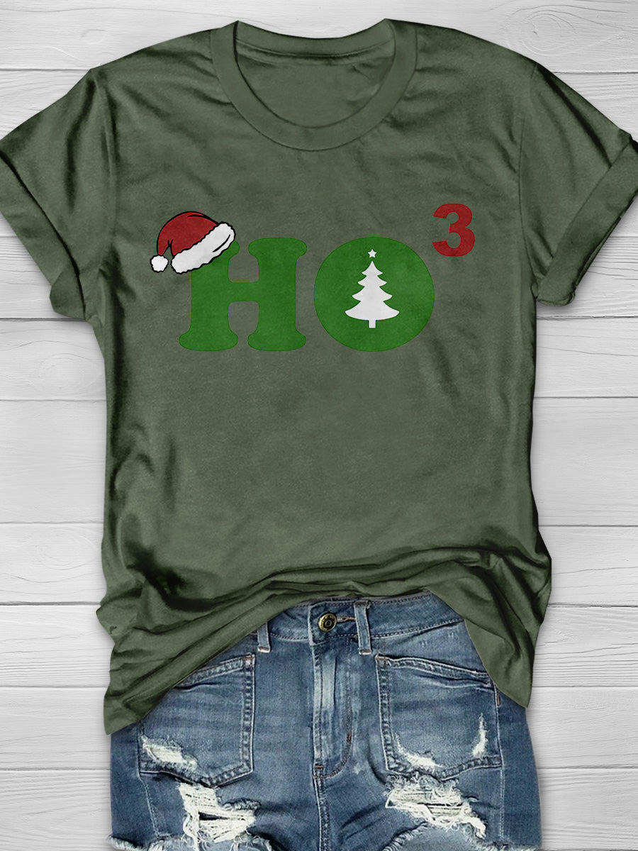 Ho Cubed Merry Christmas Print Graphic T-shirts
