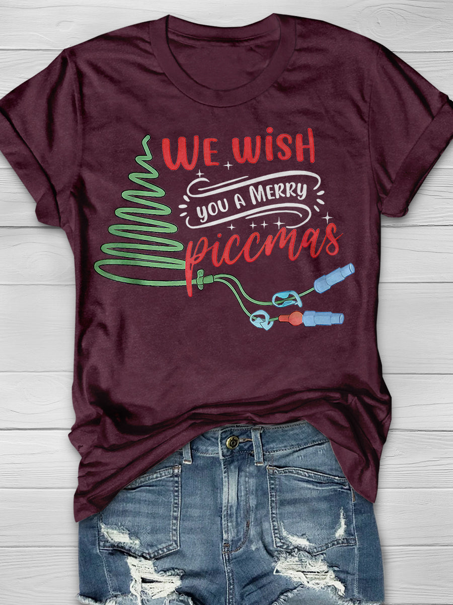 Christmas Vascular Access Print Short Sleeve T-shirt