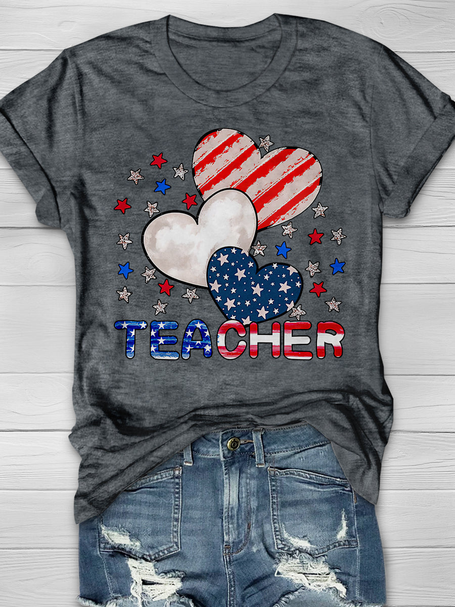 Teacher Print Graphic T-shirts