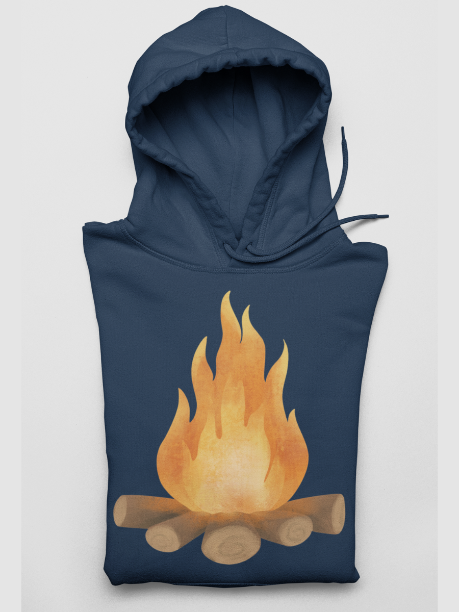 Camping Fire Graphic Pure Cotton Hoodie