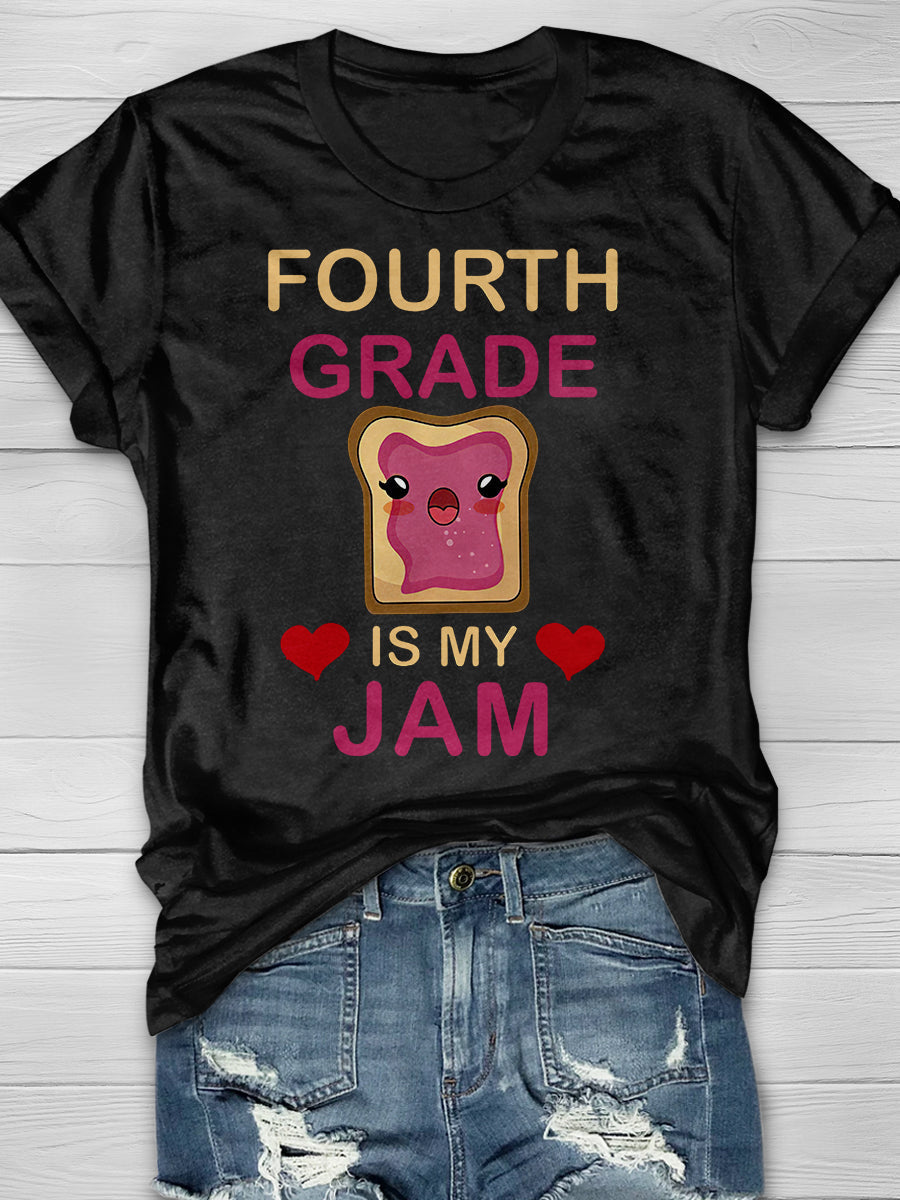 Fourth Grade Is My Jam Print Graphic T-shirts