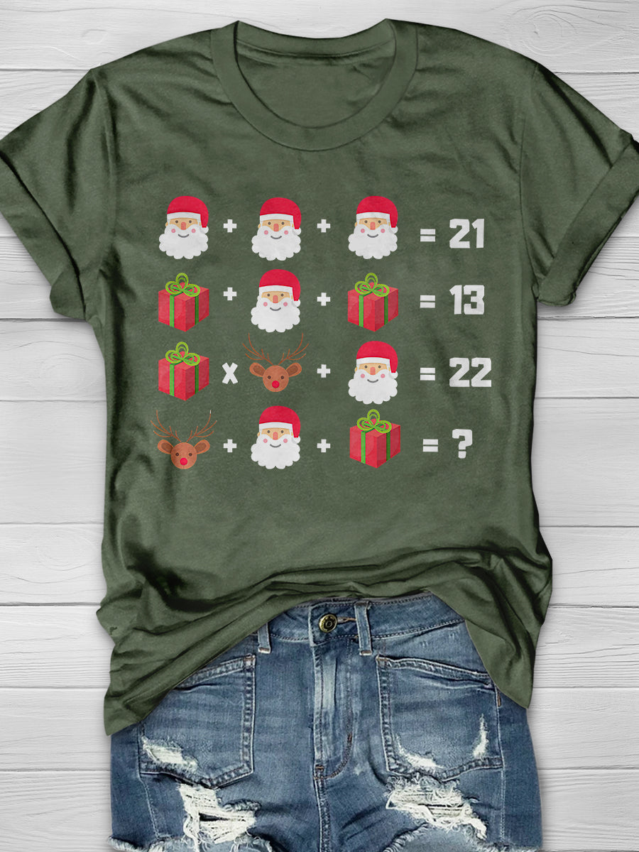 Christmas Math Print Graphic T-shirts