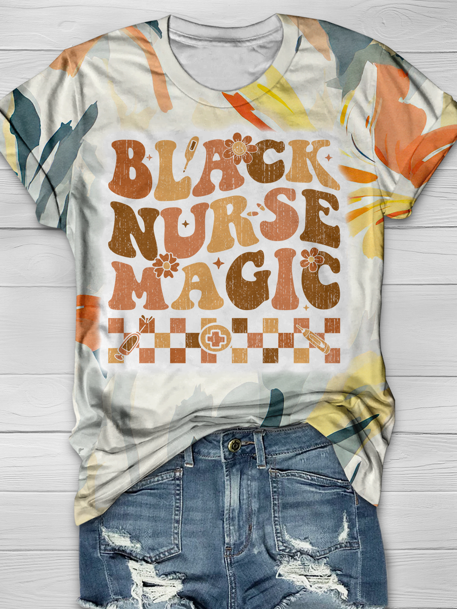 BLACK NURSE MAGIC Full Print T-shirt