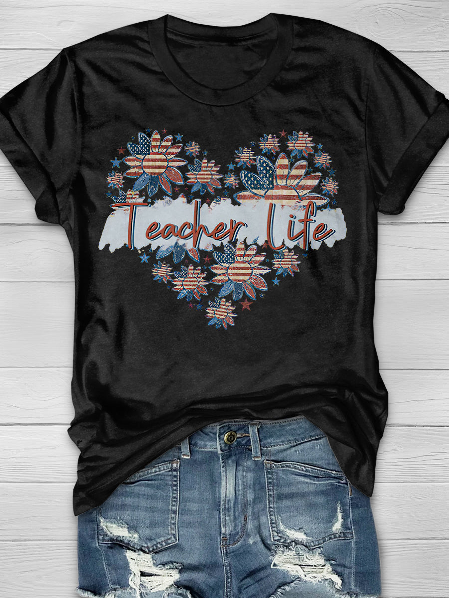 Teacher Life Print Graphic T-shirts
