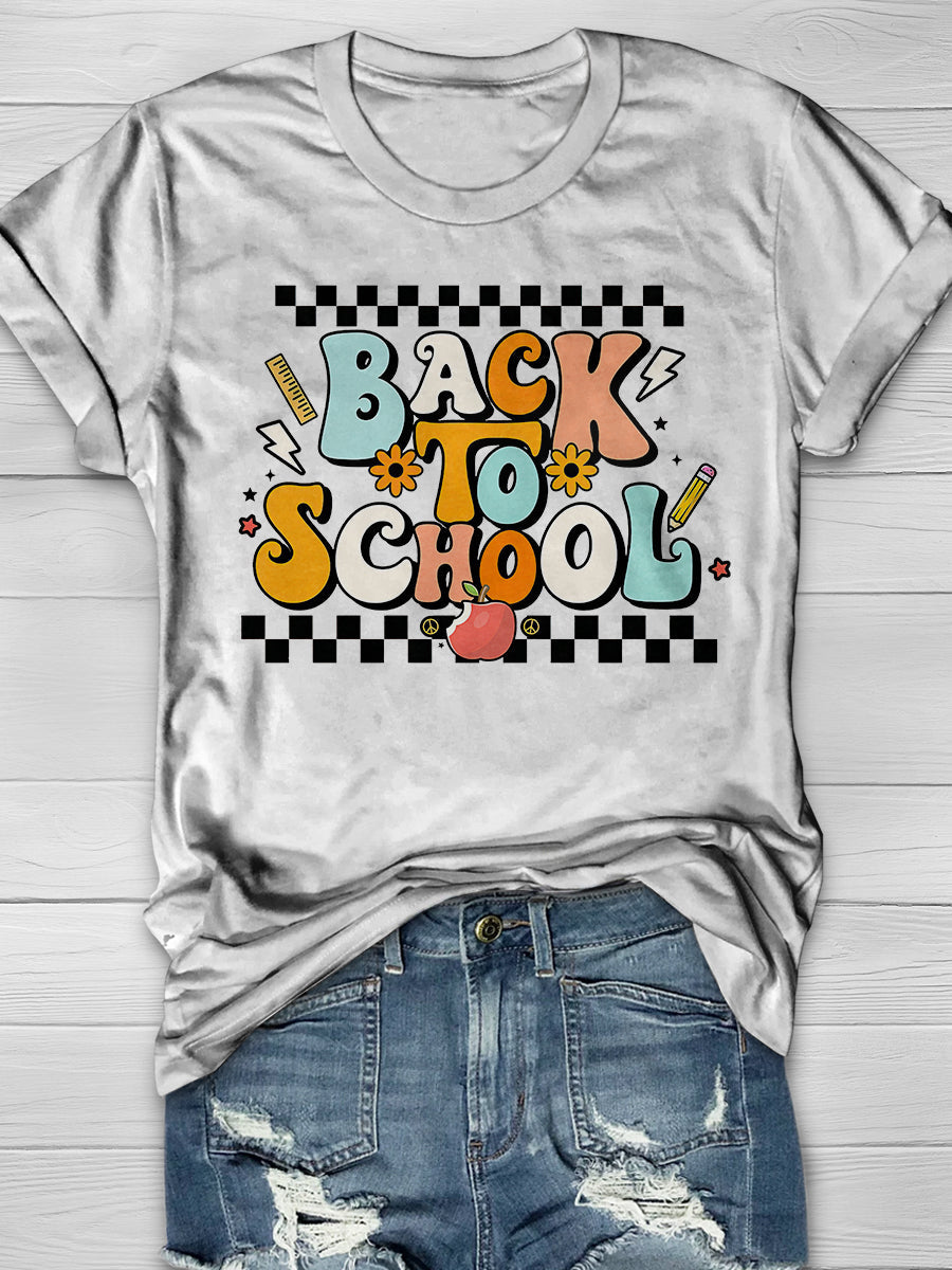 Back To School Print Graphic T-shirts