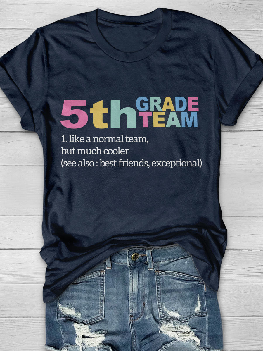 5th Grade Teacher Print Short Sleeve T-shirt