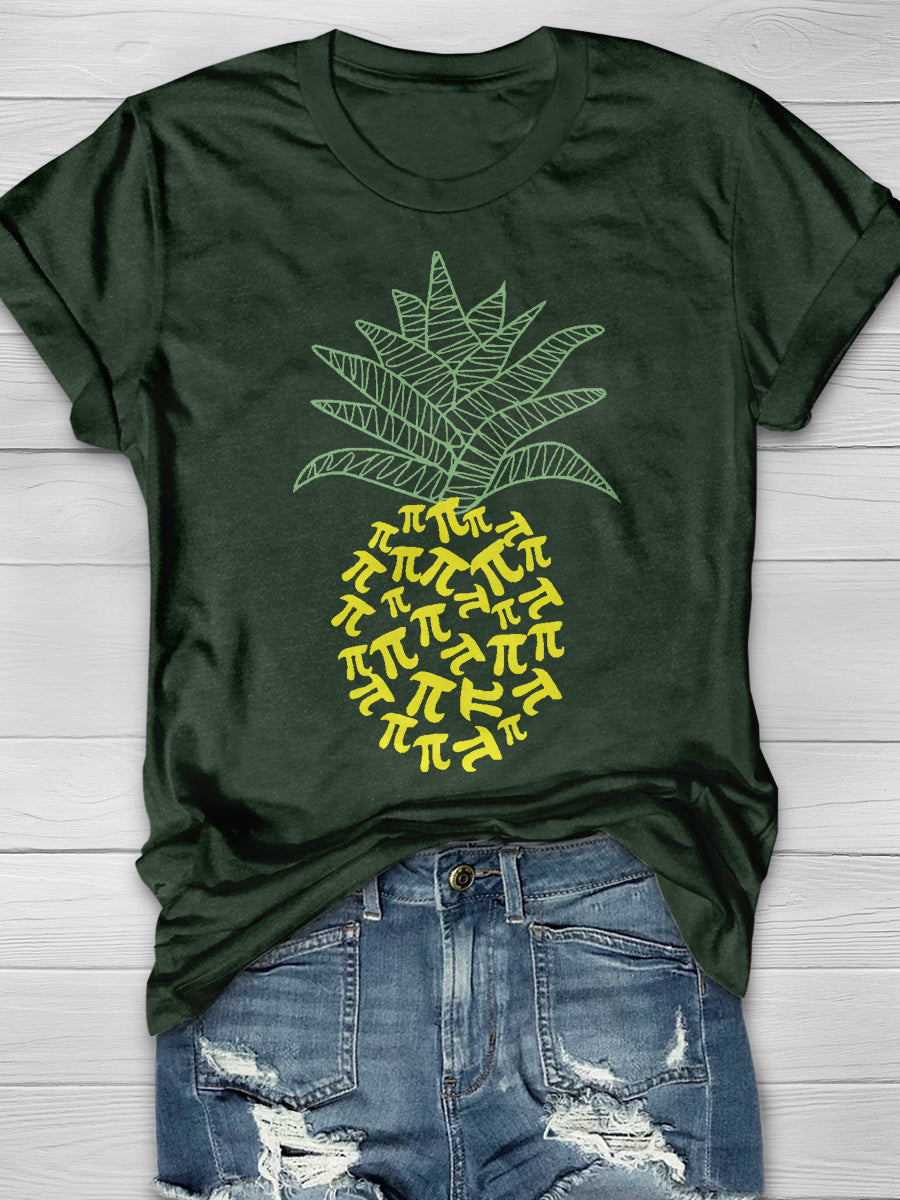 Pineapple Math Print Graphic T-shirts