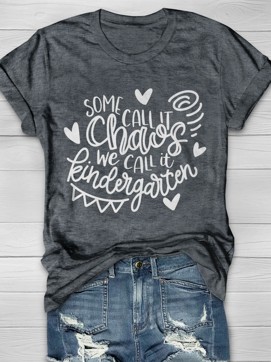 Kindergarten Teacher Print Short Sleeve T-shirt