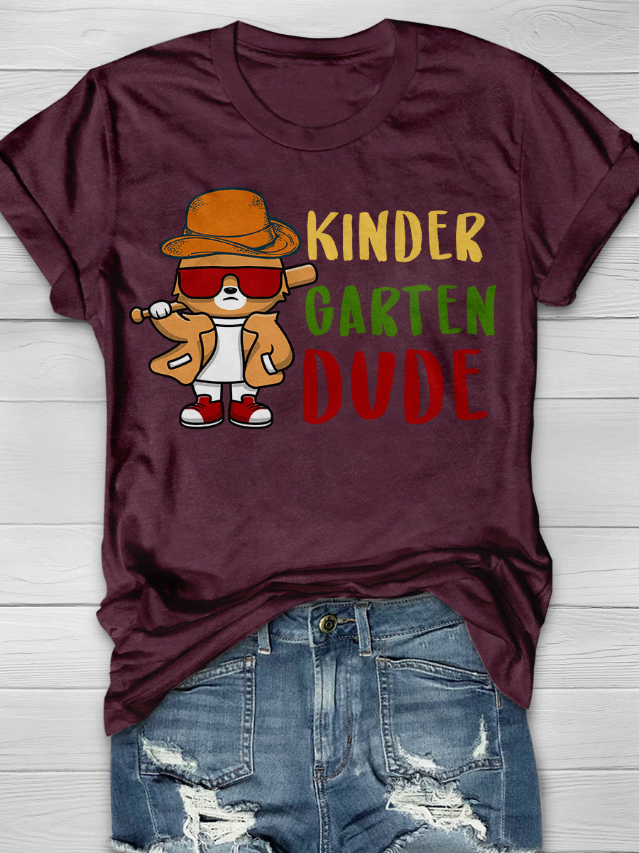 Kinder Dude Print Graphic T-shirts