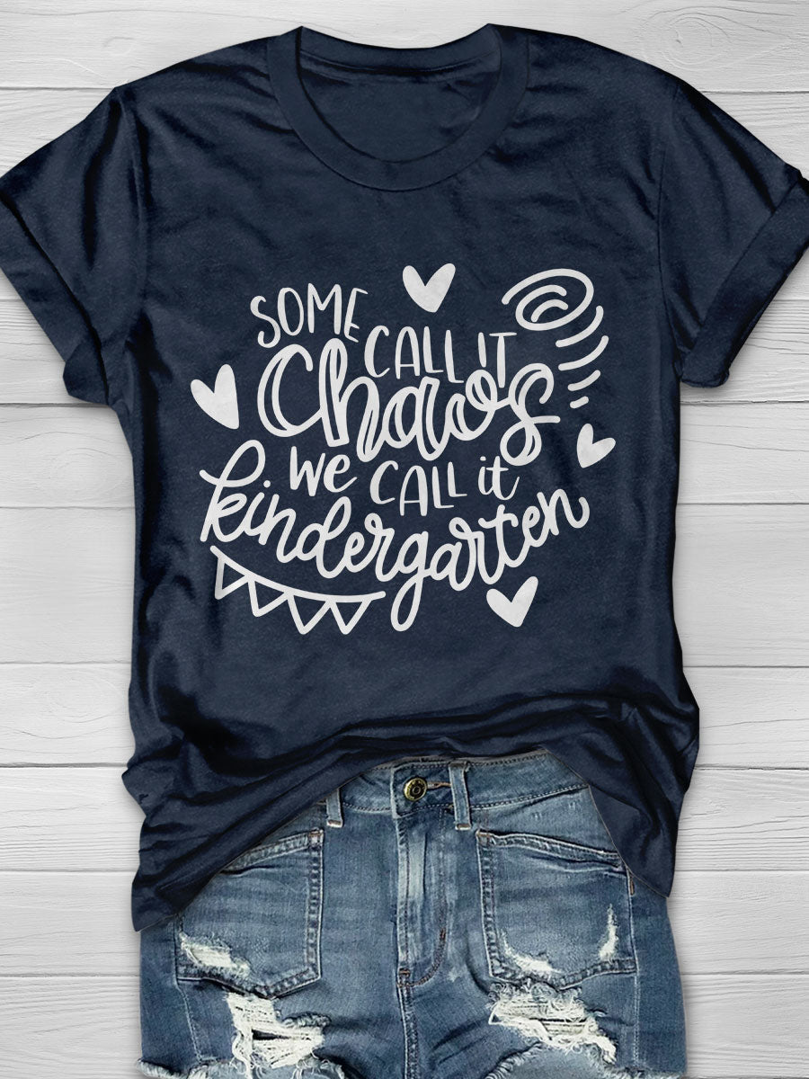 Kindergarten Teacher Print Short Sleeve T-shirt