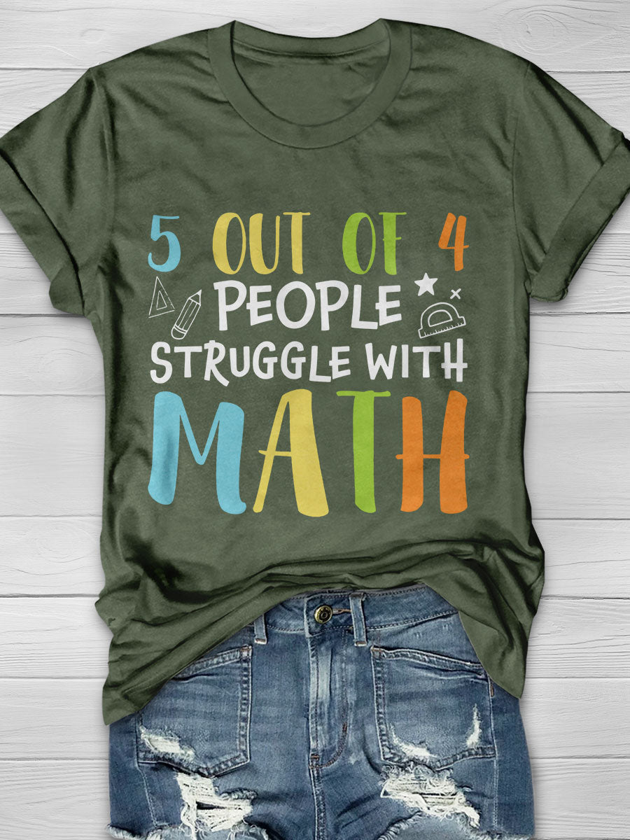 Funny Math Teacher Print Short Sleeve T-shirt