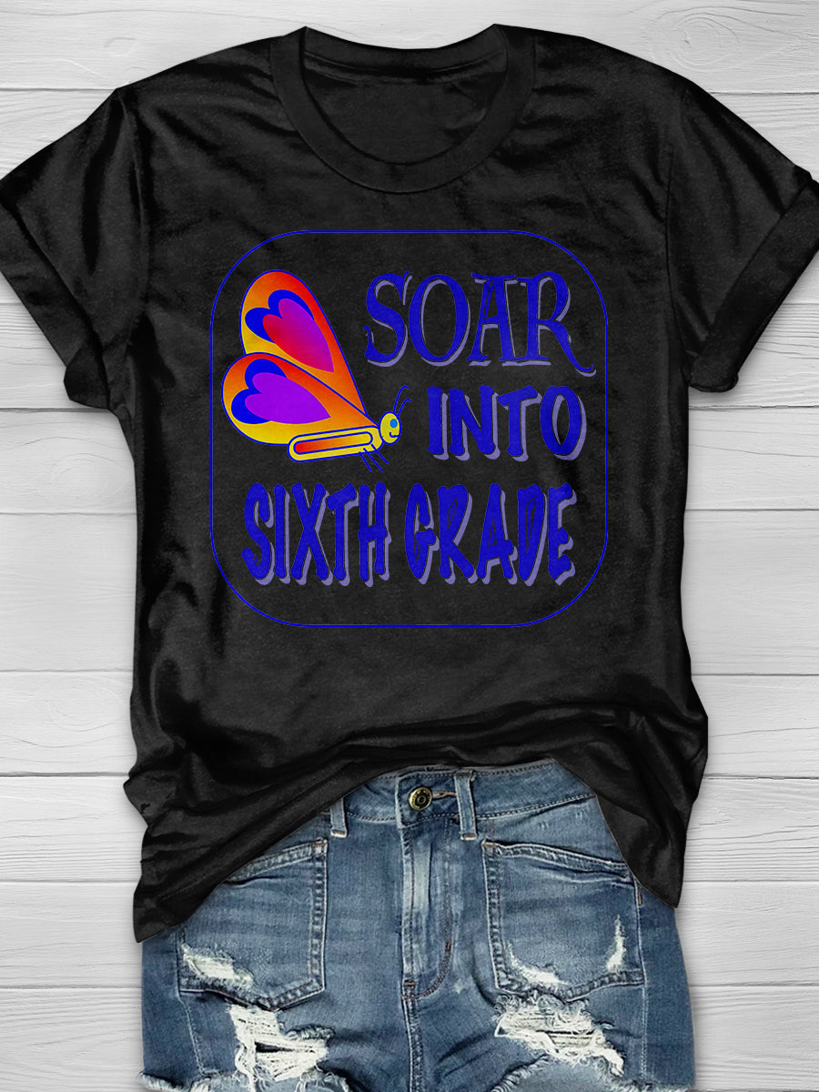 Soar Into Sixth Grade Print Graphic T-shirts