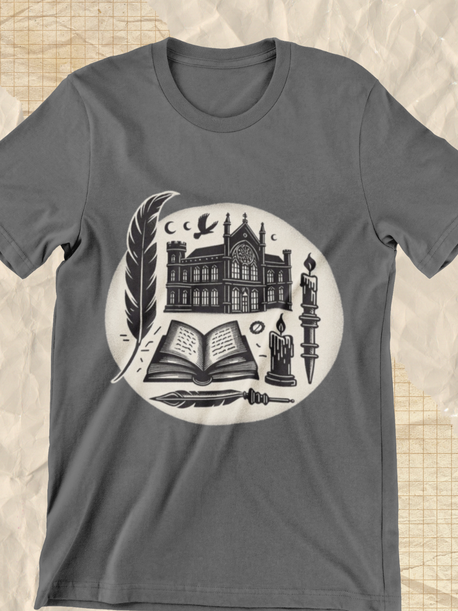 Dark Academia Sketch Graphic T-shirt