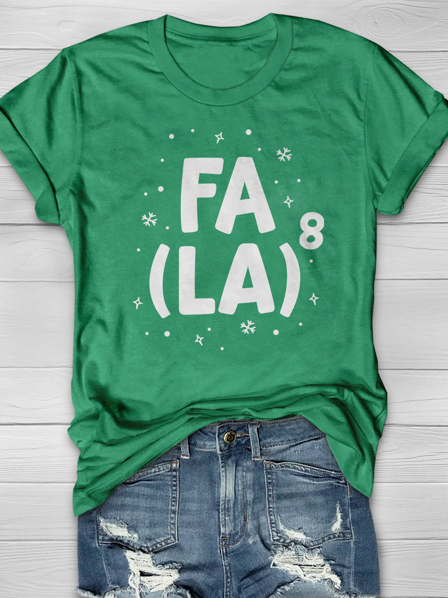 Fa La La Math Teacher Christmas Print Graphic T-shirts