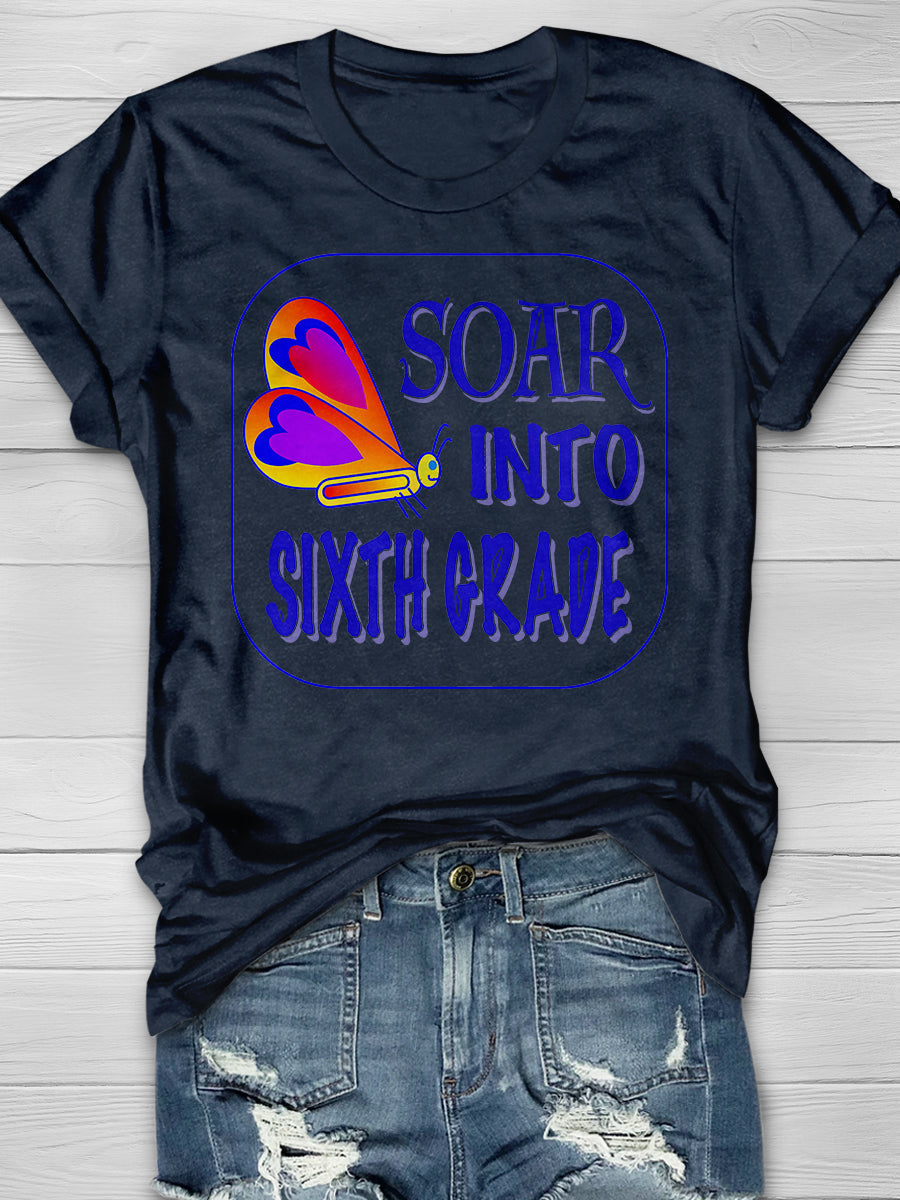 Soar Into Sixth Grade Print Graphic T-shirts