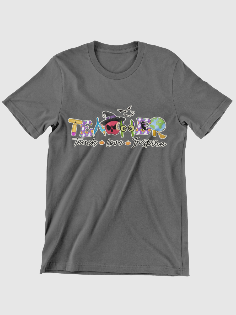 Teach Love Inspire Halloween Teacher Graphic T-shirt
