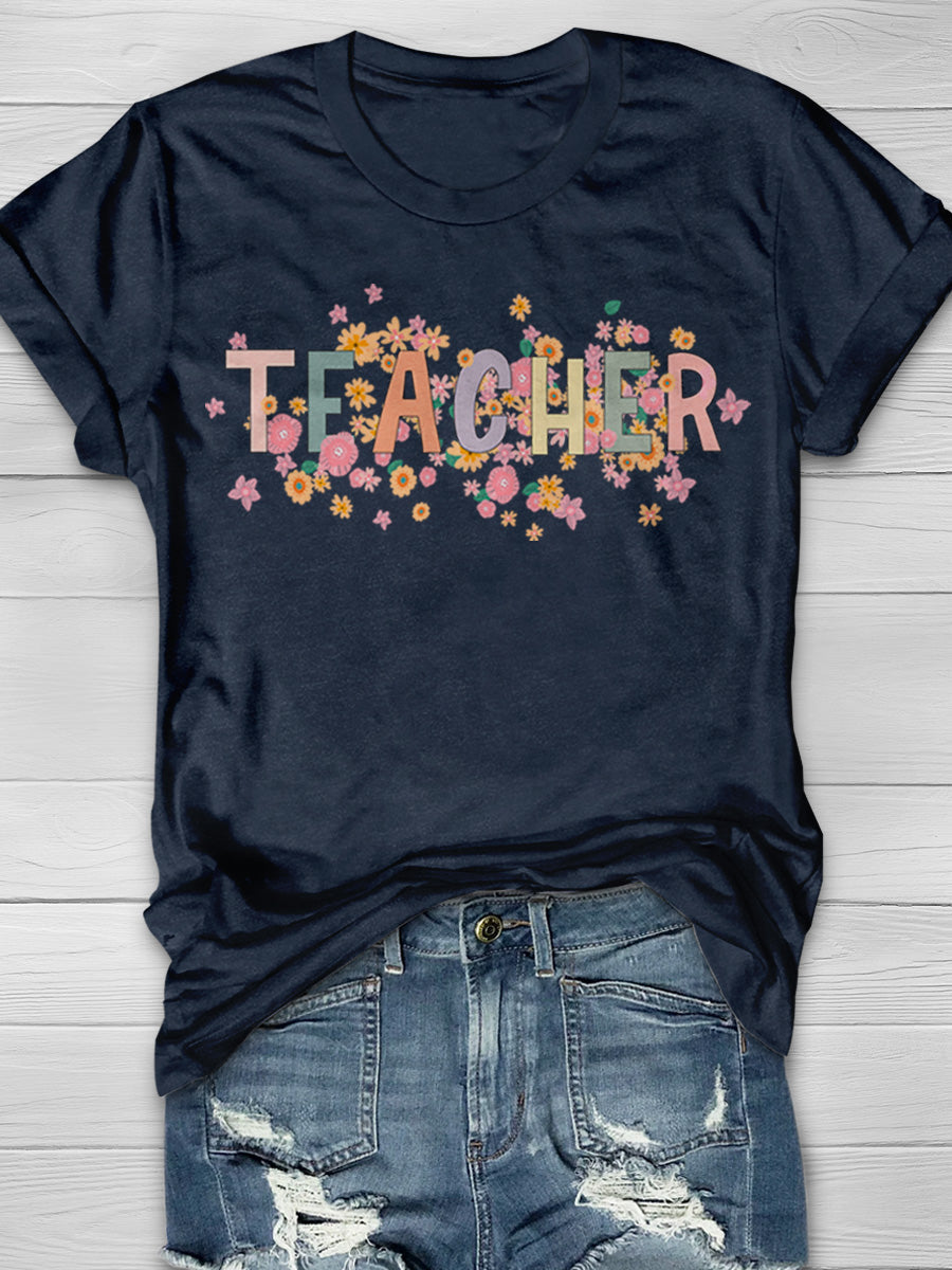 Teacher Print Graphic T-shirts
