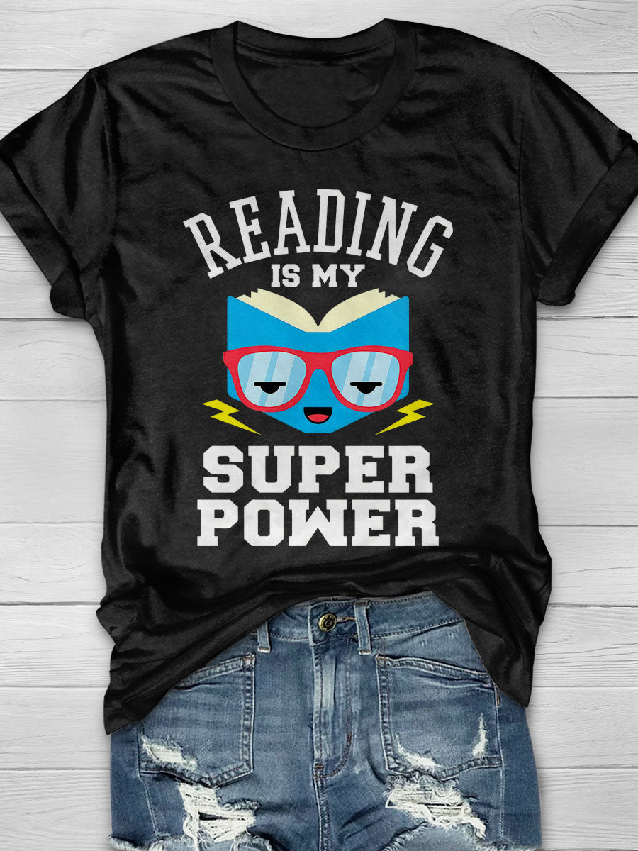 Reading is my Superpower Print Short Sleeve T-shirt