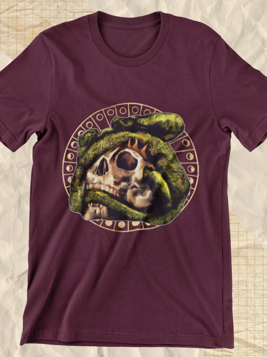 Dark Academia Old Skull Graphic T-shirt