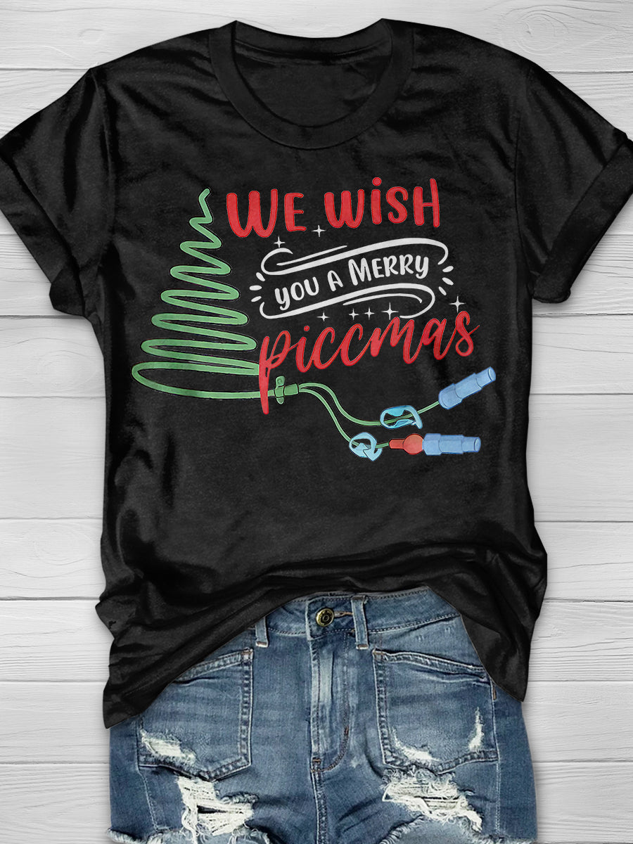 Christmas Vascular Access Print Short Sleeve T-shirt